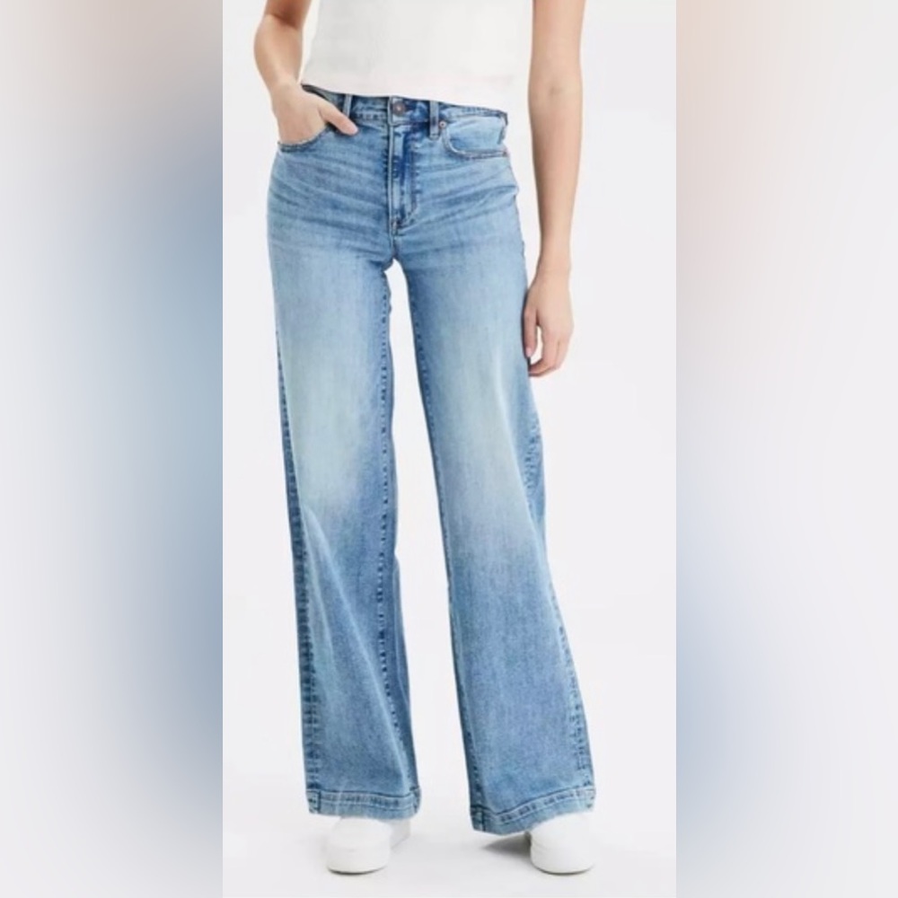 american eagle wide leg jeans size 10 regular